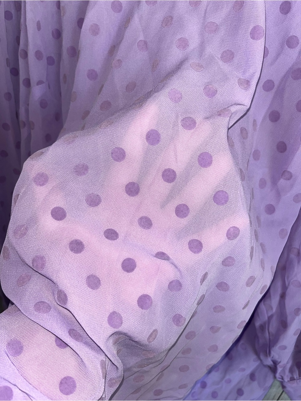 NWT Torrid Purple Chiffon Clip Dot Puff Sleeve Blouse 4X 26 - Picture 4 of 6